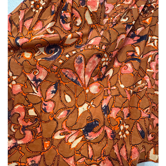 ALC $325 Nomad Long Sleeve Split Neck Brown Orange Blouse Size 4 - Picture 6 of 9